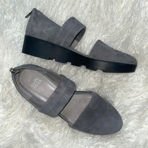 Eileen Fisher / Close Toe Zip Up Suede Shoe